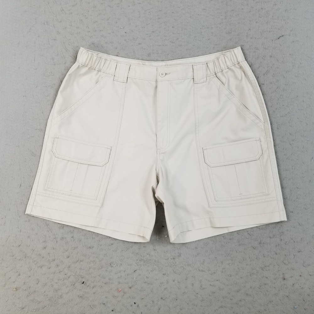 Savane Cargo Shorts Mens 38 Light Stone‎ SESB0105 Cotton Blend Elastic Waist